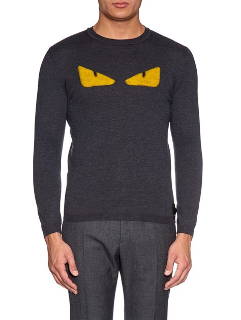 fendi cat eye grey sweater4|Sweatshirts .